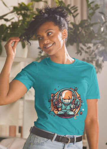 T-shirt Unisexe à Manches Courtes Robot